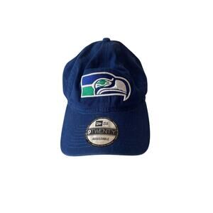Seattle Seahawks Adjustable New Era Six Panel Cap NWOT Blue Adult One Size